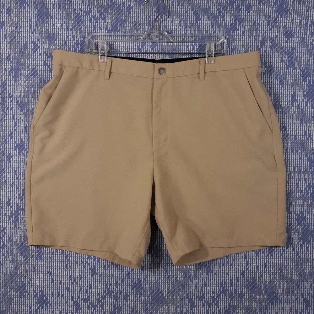 Bonobos Shorts Mens 40 x 9 Beige Flat Front Golf Athletic Chino Slash Pockets